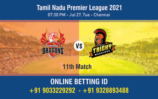 Cricket Betting Tips And Match Prediction For Dindigul Dragons vs Ruby Trichy Warriors 11th Match Tips With Online Betting Tips Cbtf Cricket-Free Cricket Tips-Match Tips-Jsk Tips
