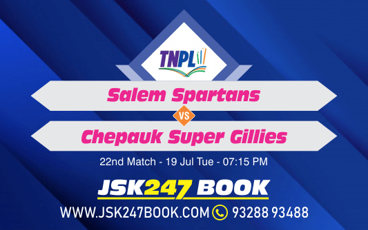 Cricket Betting Tips And Match Salem Spartans vs Chepauk Super Gillies 22nd Match Tips With Online Betting Tips Cbtf Cricket-Free Cricket Tips-Match Tips-Jsk Tips