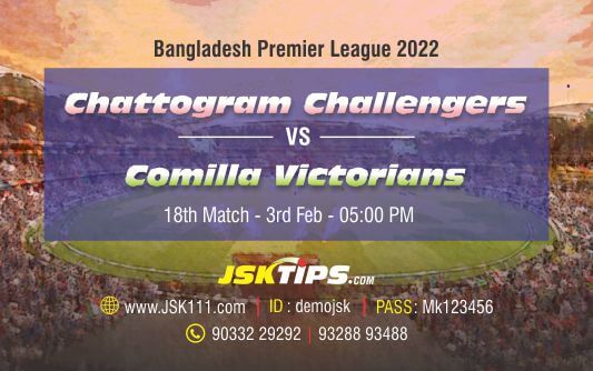 Cricket Betting Tips And Match Prediction For Chattogram Challengers vs Comilla Victorians 18th Match Online Betting Tips Cbtf Cricket-Free Cricket Tips-Match Tips-Jsk Tips